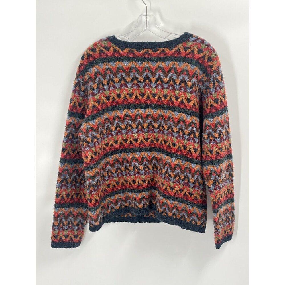 Vintage Talbots Southwest Tribal Wool Cardigan Print Button Sz Large - Picture 5 of 5